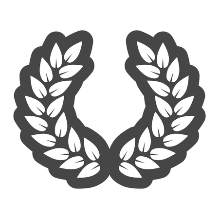 Laurel icon, Lorbeerkranz schwarz, Laurel wreathのイラスト素材