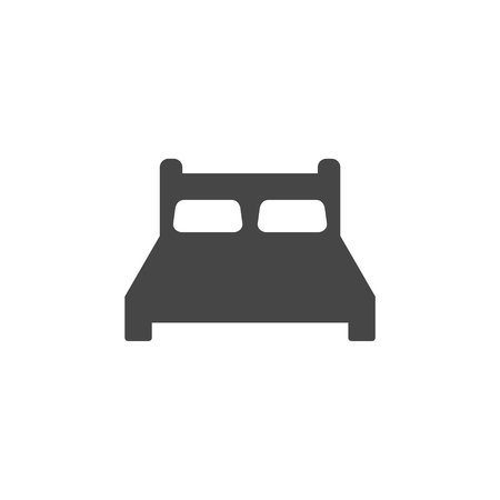 Bed Icon, Vector black bed iconのイラスト素材