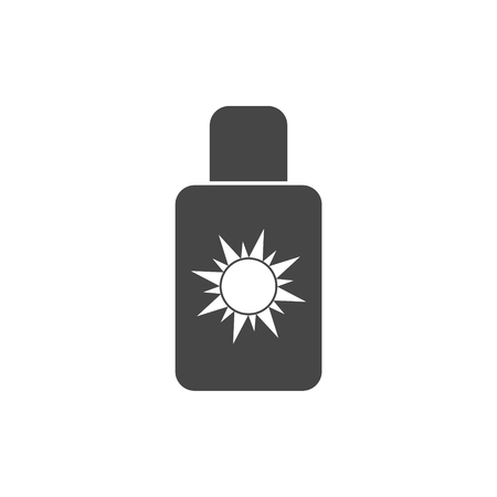 Sun Cream Icon, Sun protect vector flat iconのイラスト素材
