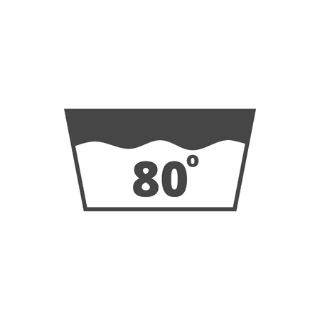 Wash icon, Machine washable at 80 degrees symbolのイラスト素材