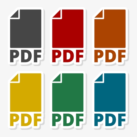 Pdf vector icons setのイラスト素材