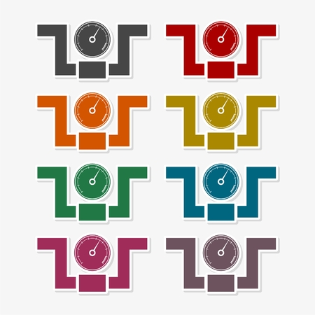 Vector flat manometer icons setのイラスト素材