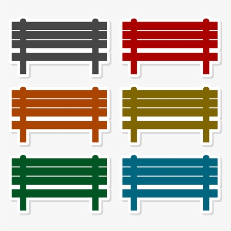 Park Bench Icon Setのイラスト素材