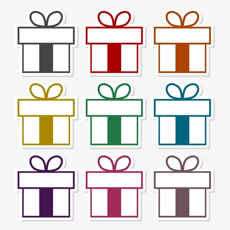 Set of colorful icons of gift boxesのイラスト素材
