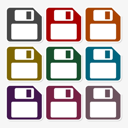 Save Icons set, disk iconのイラスト素材