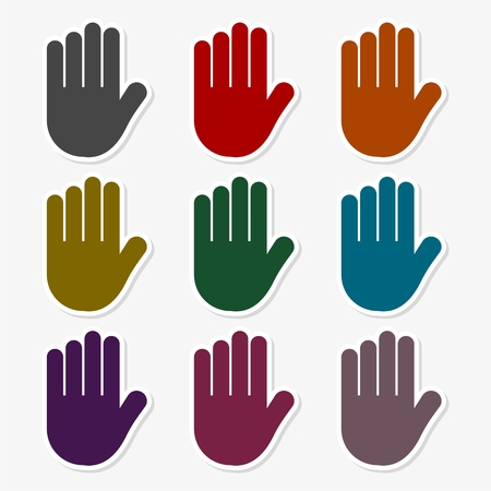 Stop hand Icon, Hand sign icon, No Entry or stop symbolのイラスト素材