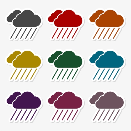 Set of color cloud iconsのイラスト素材