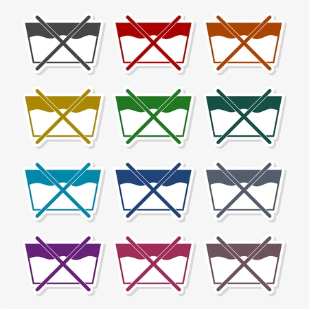 No washing by machine or hands - vector iconのイラスト素材