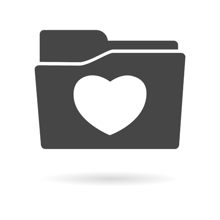 Isolated file folder icon with a heartのイラスト素材