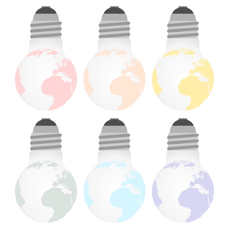 Green and eco earth with lightbulbのイラスト素材