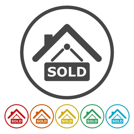 Sold house, 6 Colorsのイラスト素材