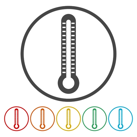 Thermometer flat icon. Vector illustrationのイラスト素材