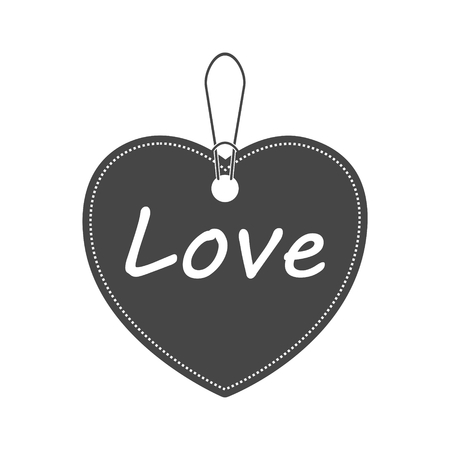 Heart symbol with love word. Bargain icon. Vector illustrationのイラスト素材