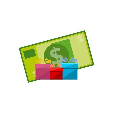 Gift present with dollar icon vectorのイラスト素材