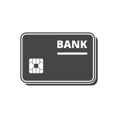 Credit card icon with long shadowのイラスト素材