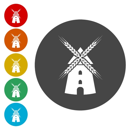 Windmill icon setのイラスト素材