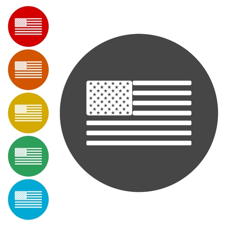 The USA flag in circleのイラスト素材