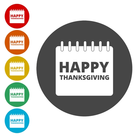 Happy thanksgiving day, calendar iconのイラスト素材