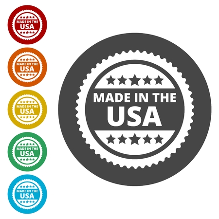 Made in the USA. Set of vector graphic iconsのイラスト素材
