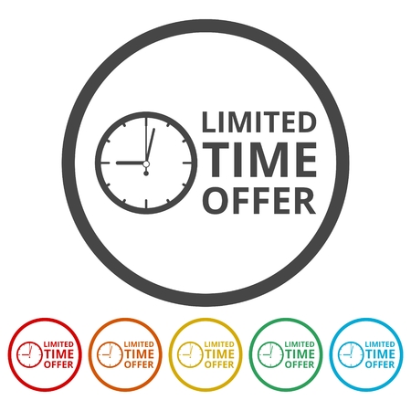 Limited time offer icons setのイラスト素材
