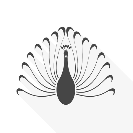 Illustration of bird with long big beautiful tail.のイラスト素材