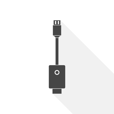 Cable icon with long shadowのイラスト素材