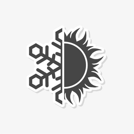 Sun and snowflake iconのイラスト素材