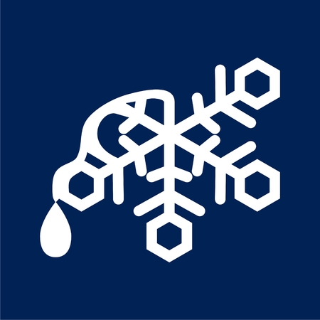 Melting snowflake with a drop of waterのイラスト素材