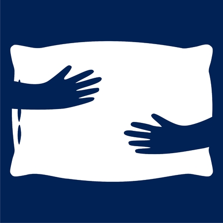 Vector of Pillow icon, hands and pillowのイラスト素材