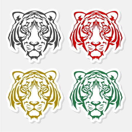 Tiger animal face icon illustration.のイラスト素材