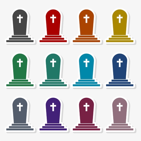 Gravestone Circle Icon - Illustration.のイラスト素材