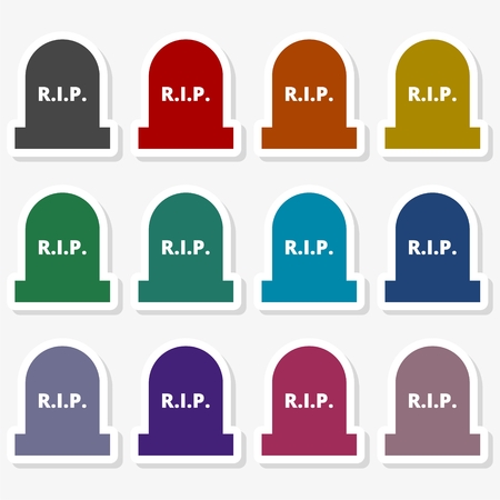 Tombstone icon, Gravestone Icon - Illustration.のイラスト素材