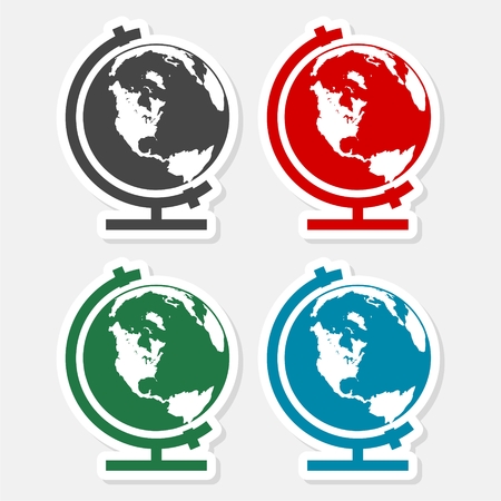 Vector school globe icon - illustrationのイラスト素材