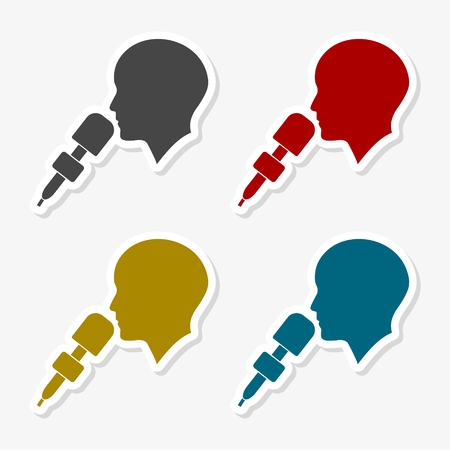 Man with microphone, Speaker icon - Illustrationのイラスト素材
