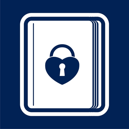 Book with heart lock icon - Illustrationのイラスト素材