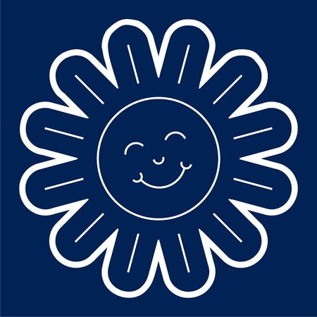Smiling sun icon flat graphic design illustration.のイラスト素材
