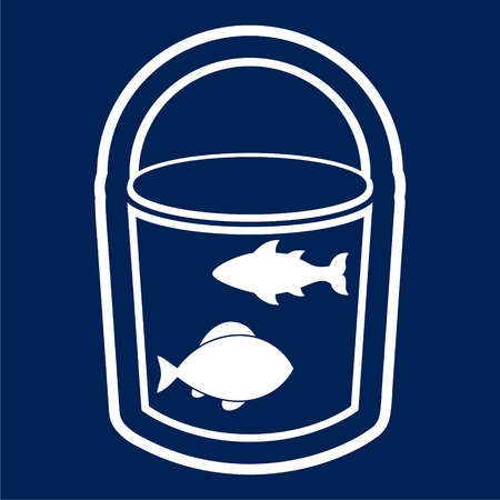 Bucket with fish - Illustrationのイラスト素材