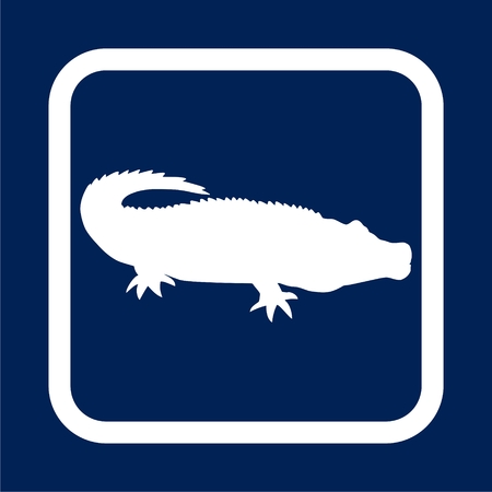 Crocodile silhouette in blue background - Illustrationのイラスト素材