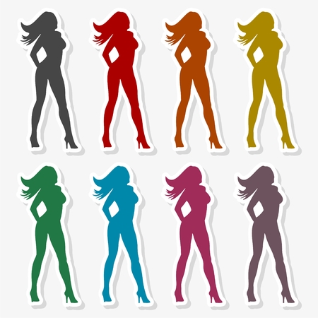 Fashion model silhouette illustration.のイラスト素材