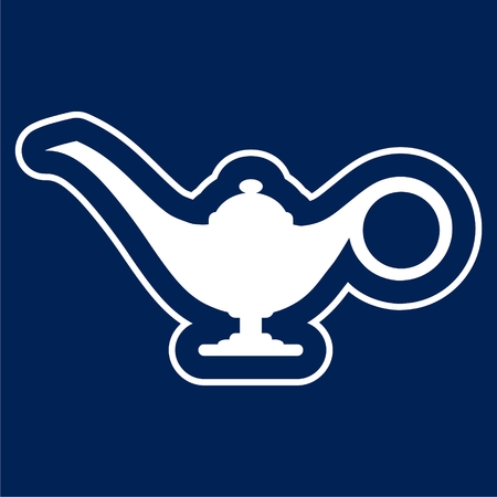 Magic lamp in silhoutte illustration.のイラスト素材