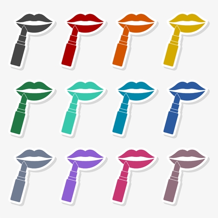 Woman lips with lipstick iconのイラスト素材