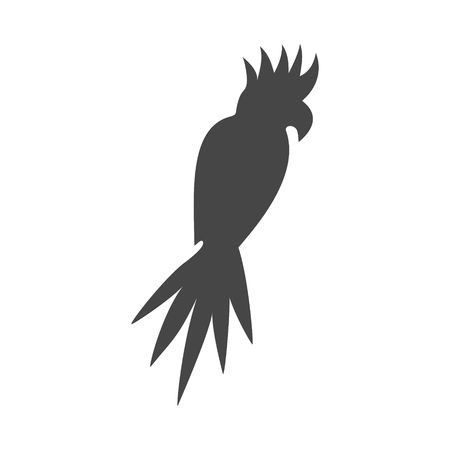 Silhouette vector icon of a cockatoo.のイラスト素材