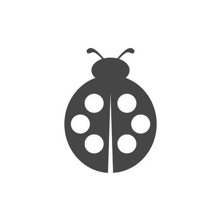 Simple ladybug icon in flat style illustrationのイラスト素材