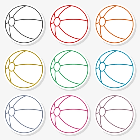 Beach ball line icon - Illustrationのイラスト素材