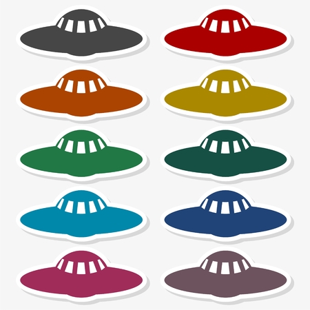 UFO icon. Vector illustrationのイラスト素材