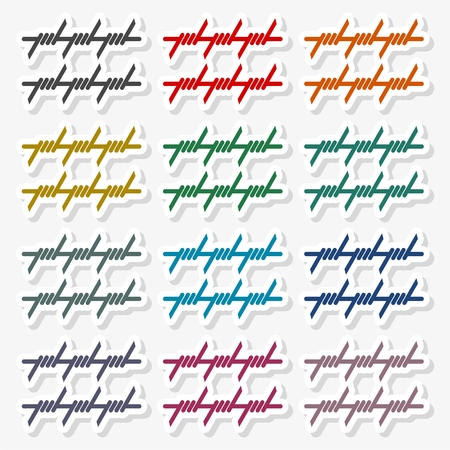 Silhouette barbed wire iconのイラスト素材