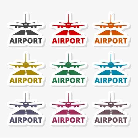 Airport icon in different colors vector  Illustration.のイラスト素材