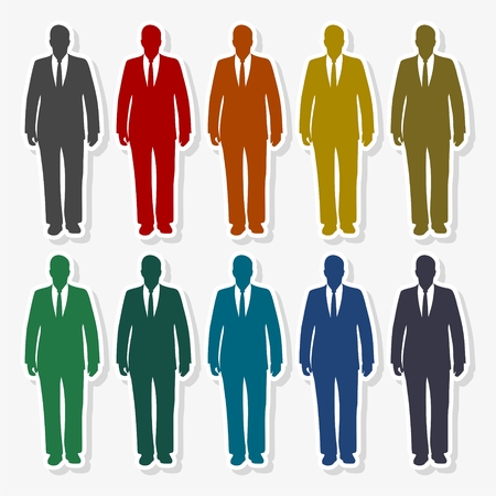 Businessman icon in different colors Illustration.のイラスト素材