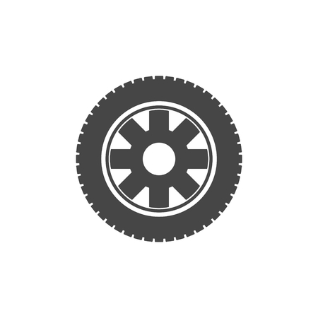 Tire and wheel icon illustration on white background.のイラスト素材