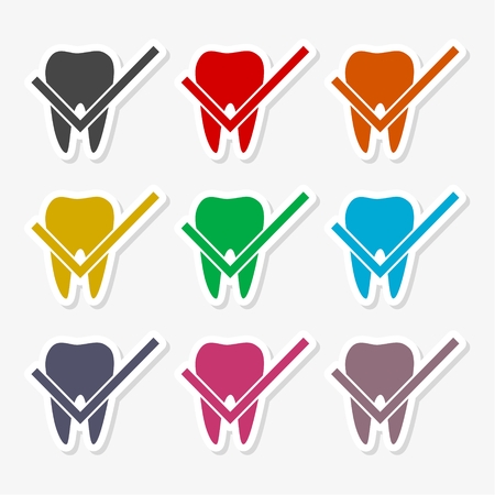 Teeth protection, tooth care dental medical vector concept - Illustrationのイラスト素材